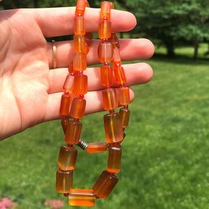 Orange beaded necklace